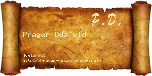 Prager Dávid névjegykártya